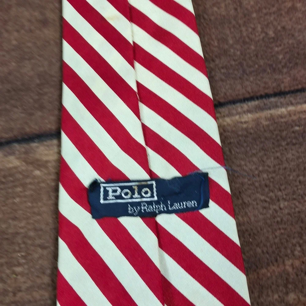 Polo Ralph Lauren Tie Mens One Size Red White Blue Good American Flag Silk